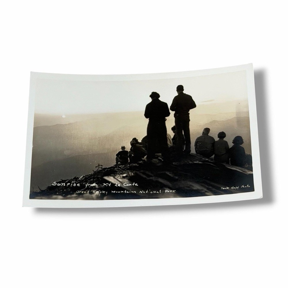 Postcard RPPC Sunrise from Mt Le Conte Great Smoky Mountains National Park H690